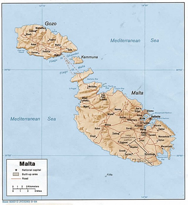 Karte von Malta, Clubausflug Motorflugunion Klosterneuburg